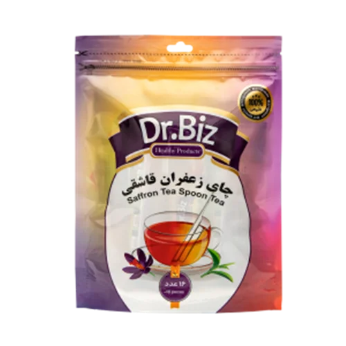 دمنوش چای سیاه زعفرانی قاشقی